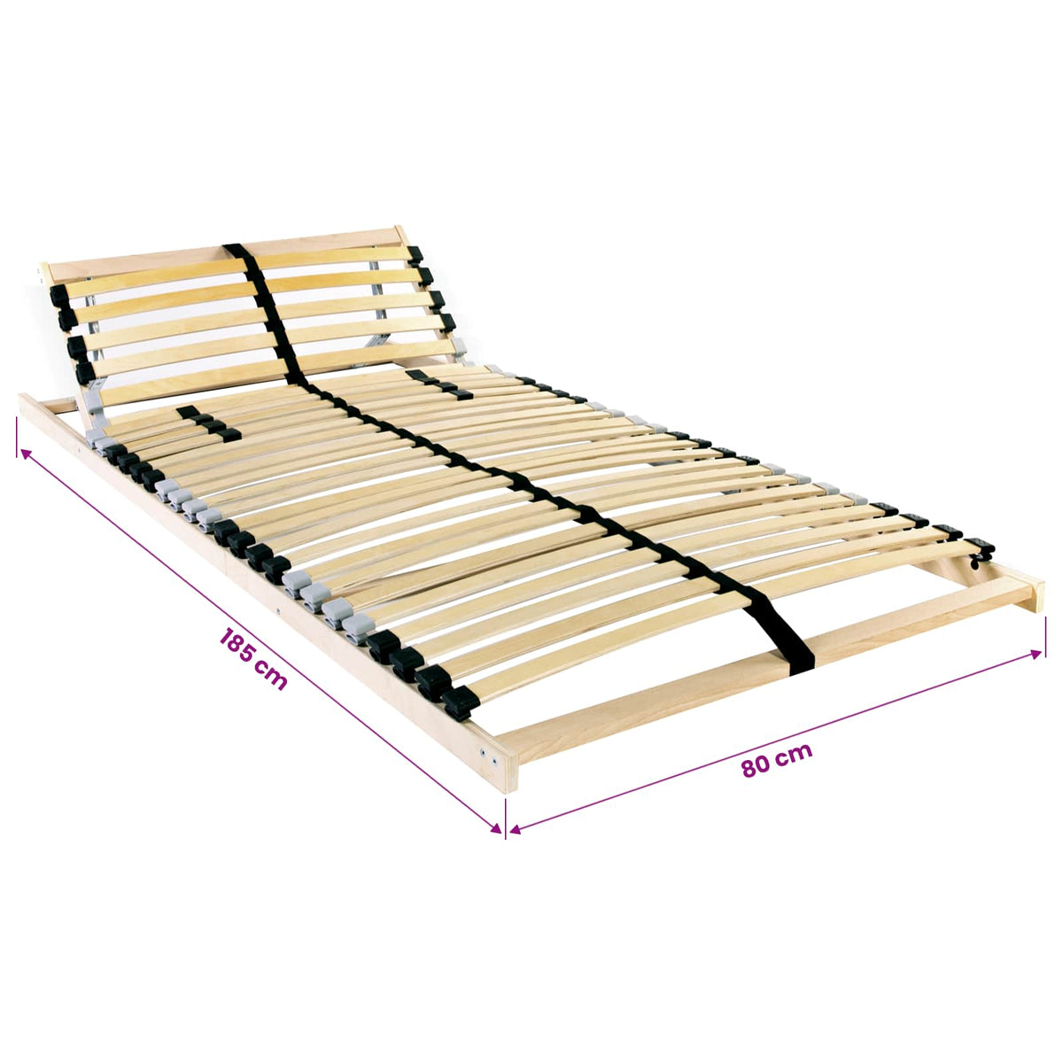 Lamelbund Brun 80 x 190 cm Solid bøg