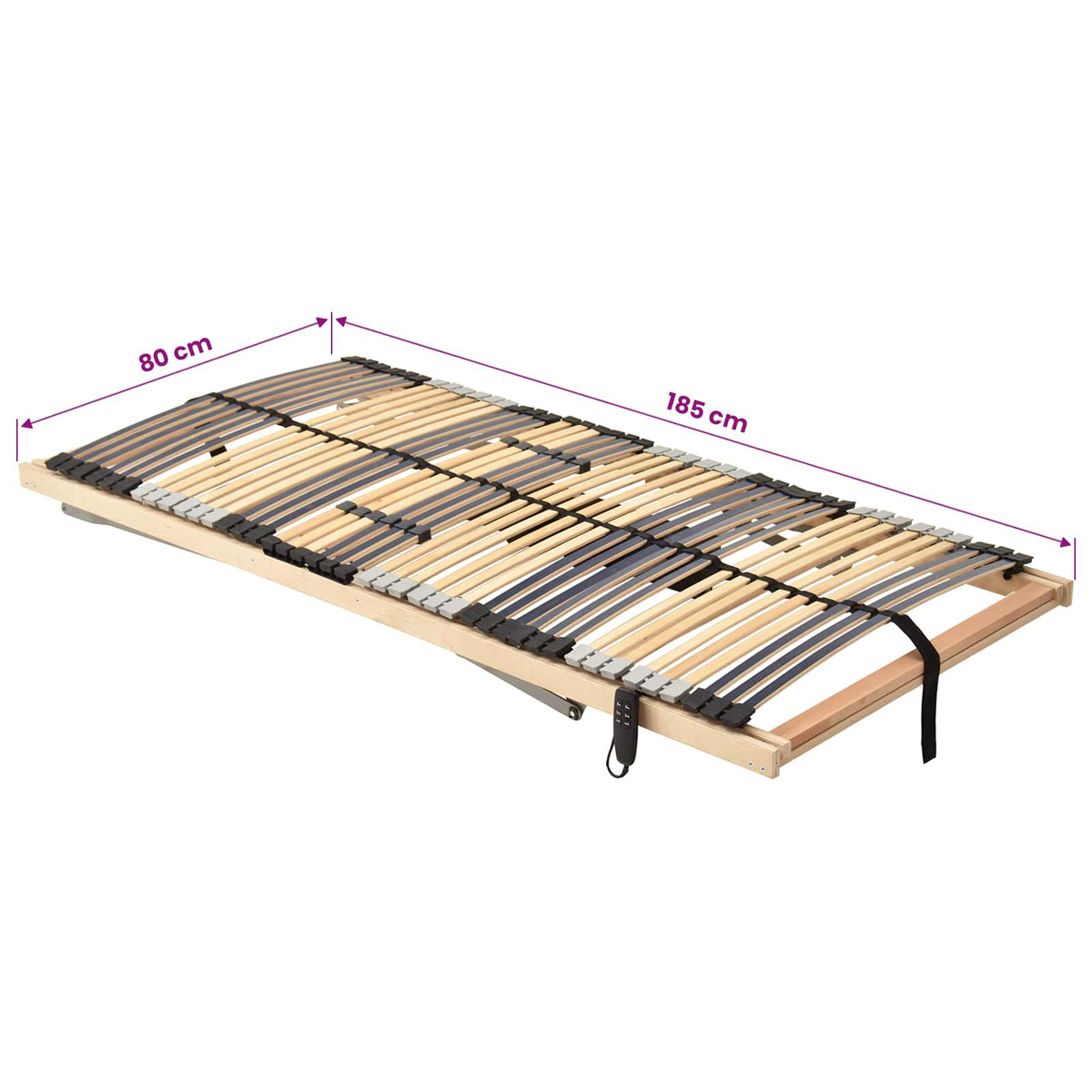 Lamelbund Brun 80 x 190 cm Solid bøg