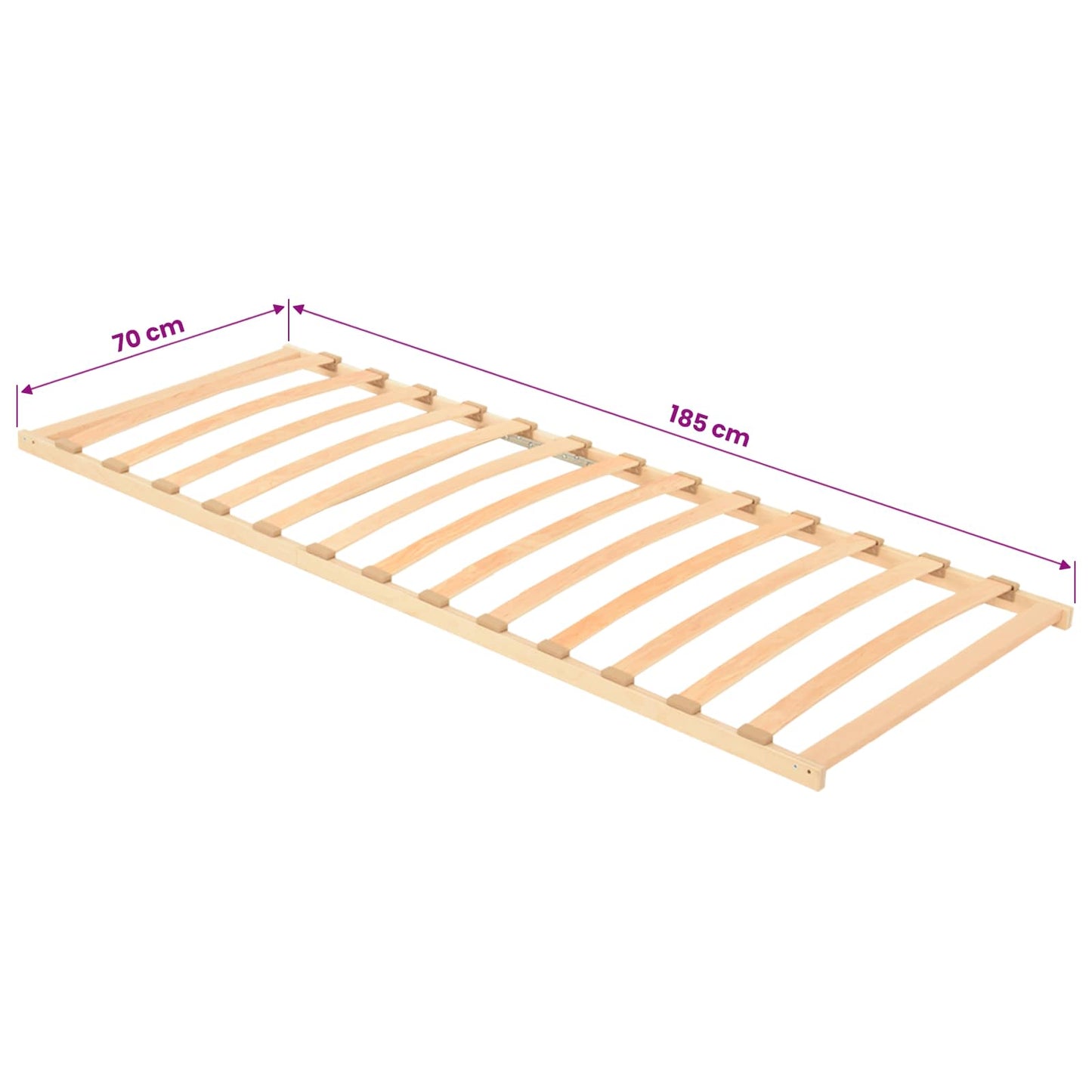 Lamelbund Brun 70 x 190 cm Solid bøg