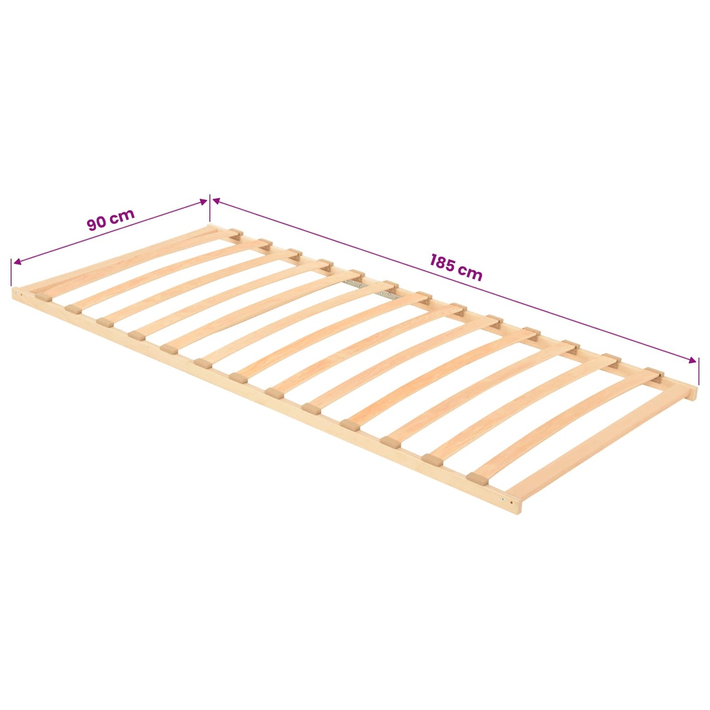 Lamelbund Brun 90 x 190 cm Solid bøg
