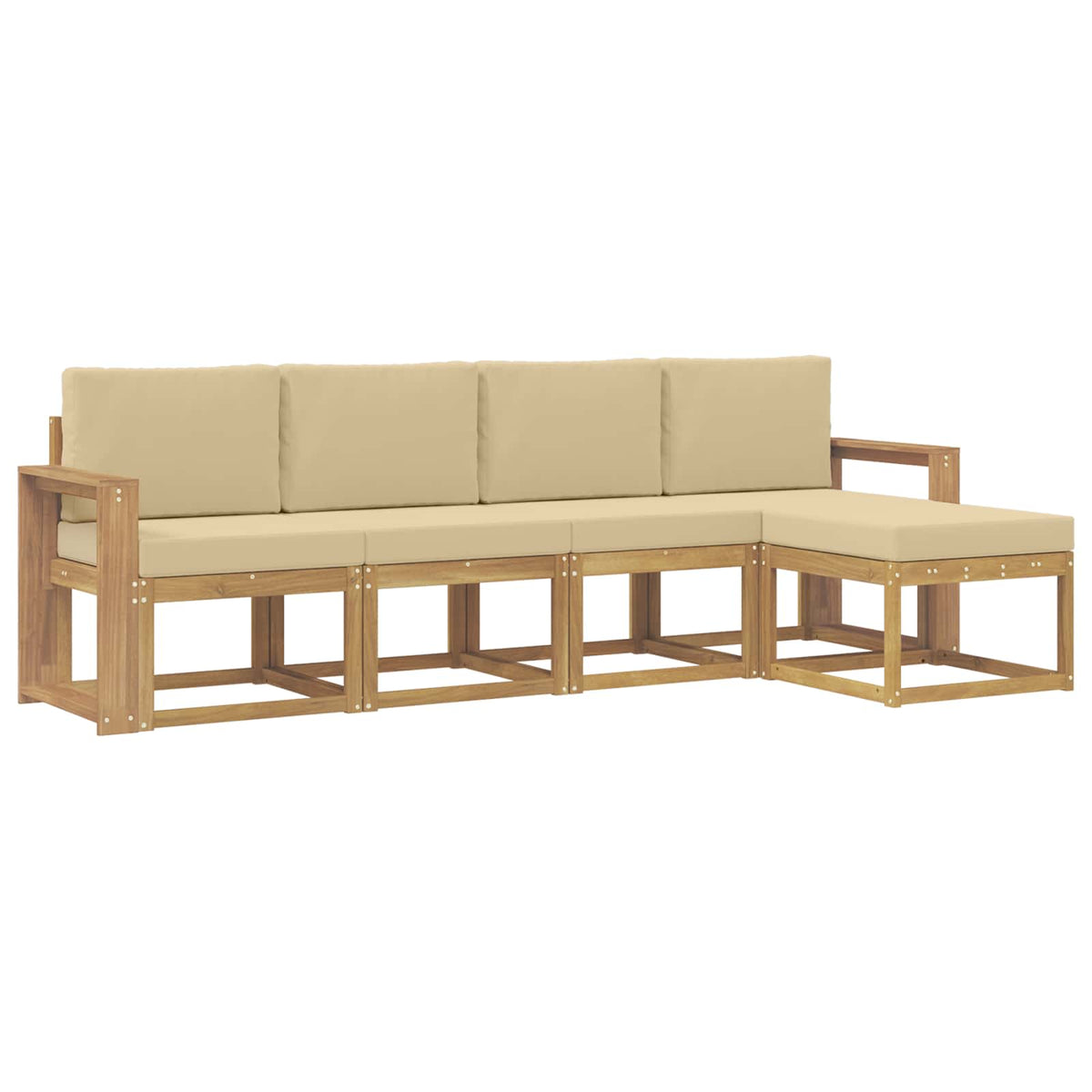 Udendørs sofagruppe 5 stk. Hvid og Beige