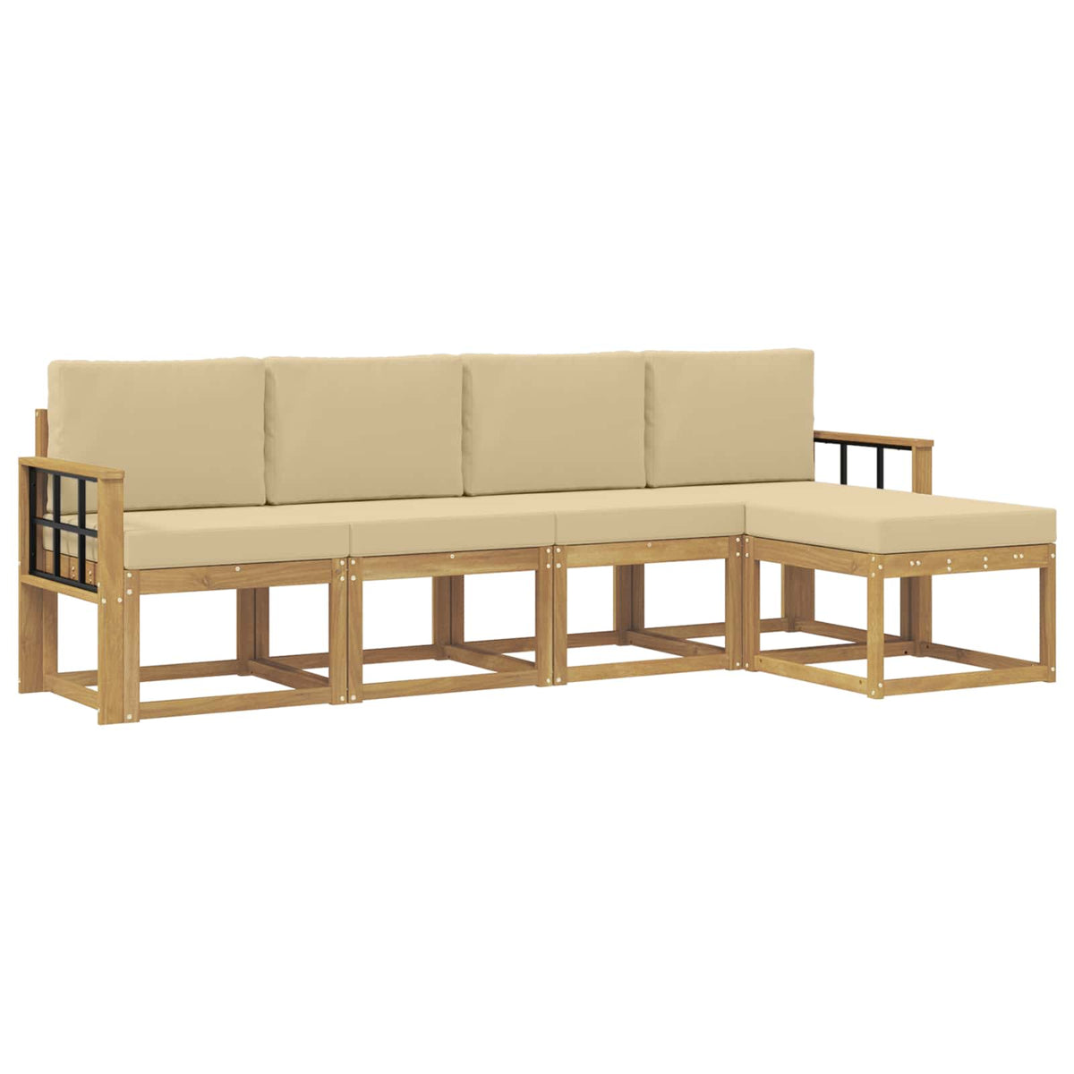 Udendørs sofagruppe 5 stk. Hvid og Beige