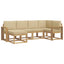 Udendørs sofagruppe 6 stk. Hvid og Beige Polyester