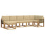 Udendørs sofagruppe 7 stk. Hvid og Beige Polyester
