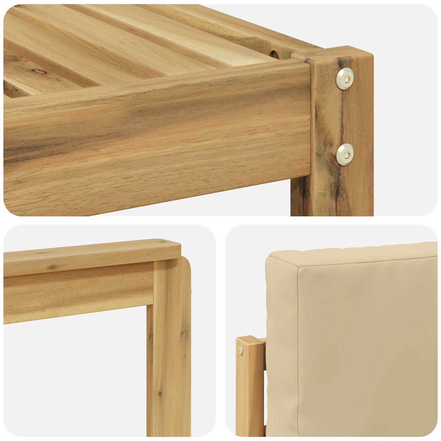 Udendørs sofagruppe 8 stk. Hvid og Beige Polyester