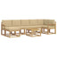 Udendørs sofagruppe 8 stk. Hvid og Beige Polyester