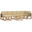 Udendørs sofagruppe 8 stk. Hvid og Beige Polyester