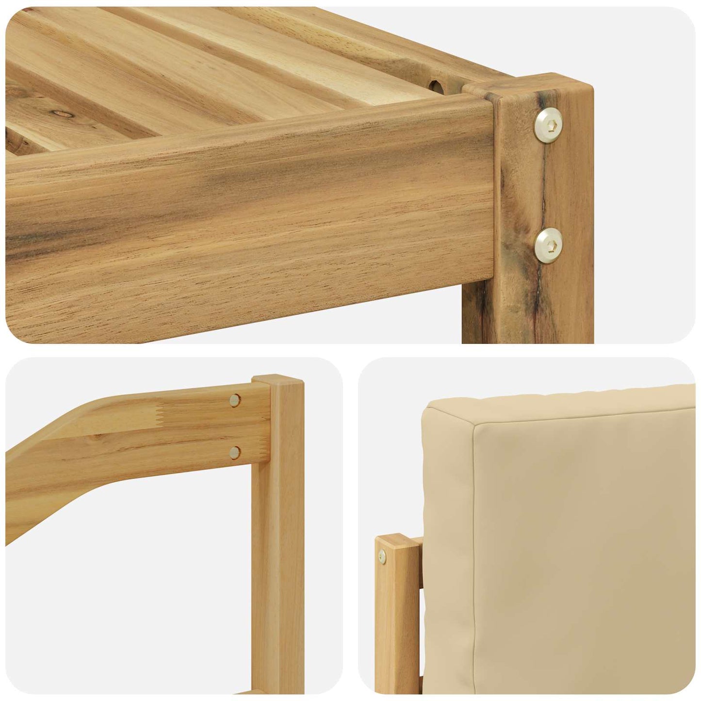 Udendørs sofagruppe 8 stk. Hvid og Beige Polyester