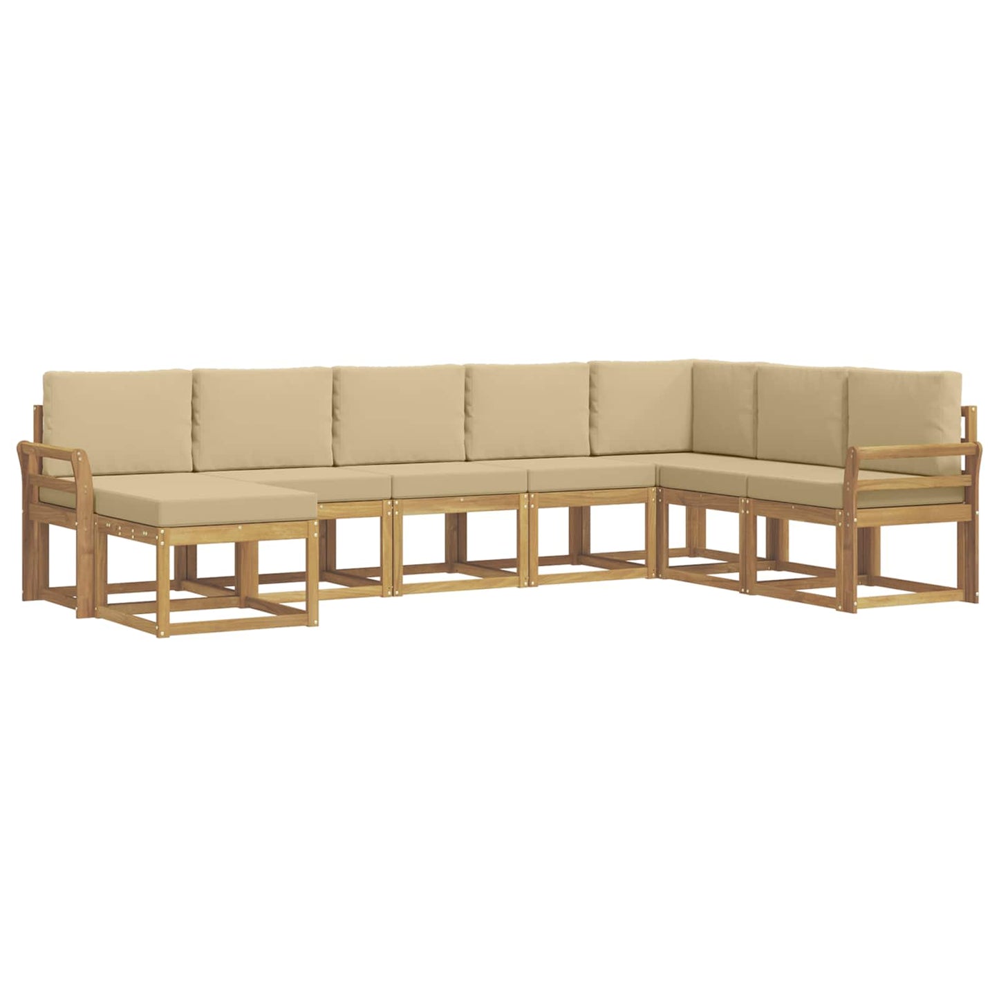 Udendørs sofagruppe 8 stk. Hvid og Beige