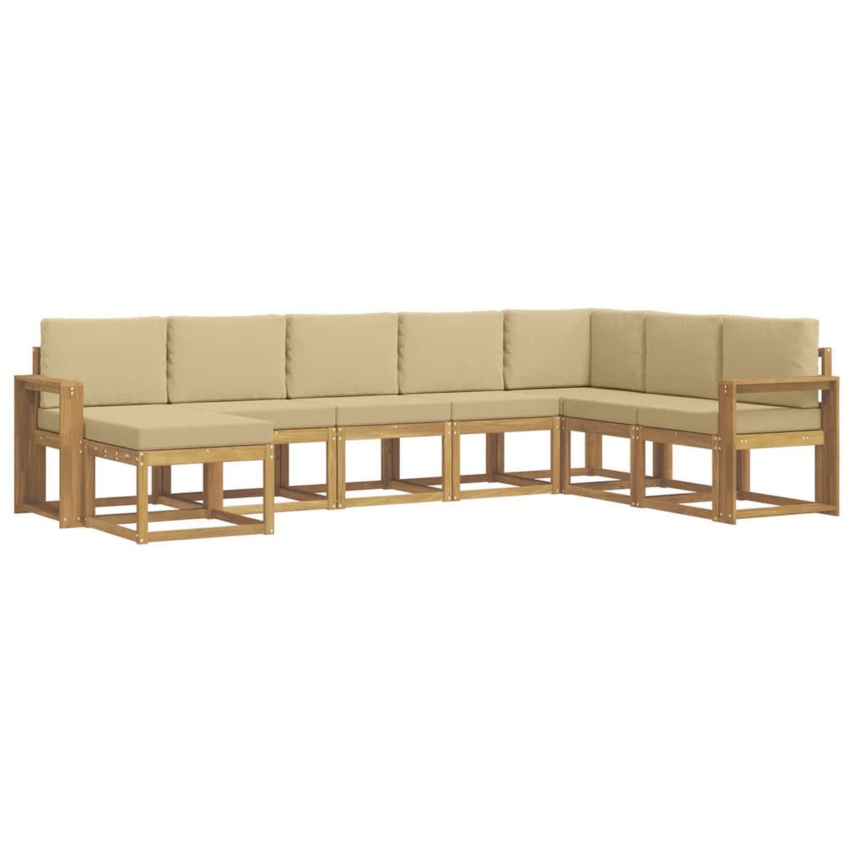 Udendørs sofagruppe 8 stk. Hvid og Beige