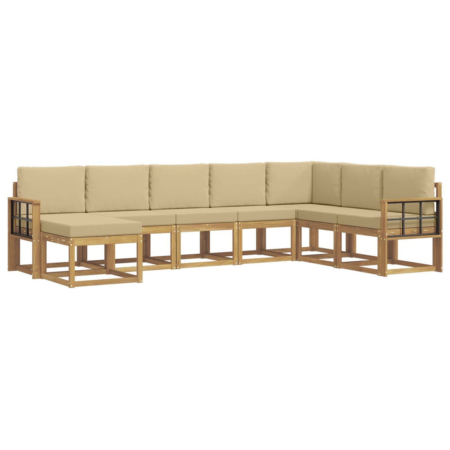 Udendørs sofagruppe 8 stk. Hvid og Beige