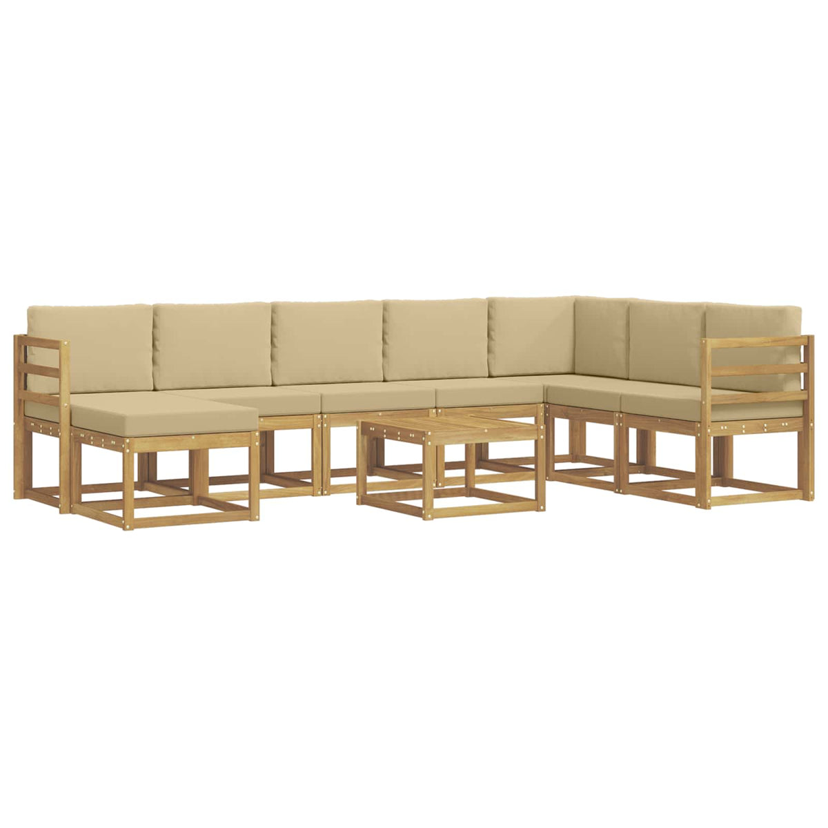 Udendørs sofagruppe 9 stk. Hvid og Beige