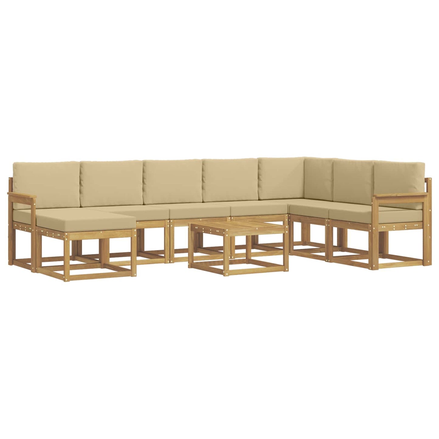 Udendørs sofagruppe 9 stk. Hvid og Beige