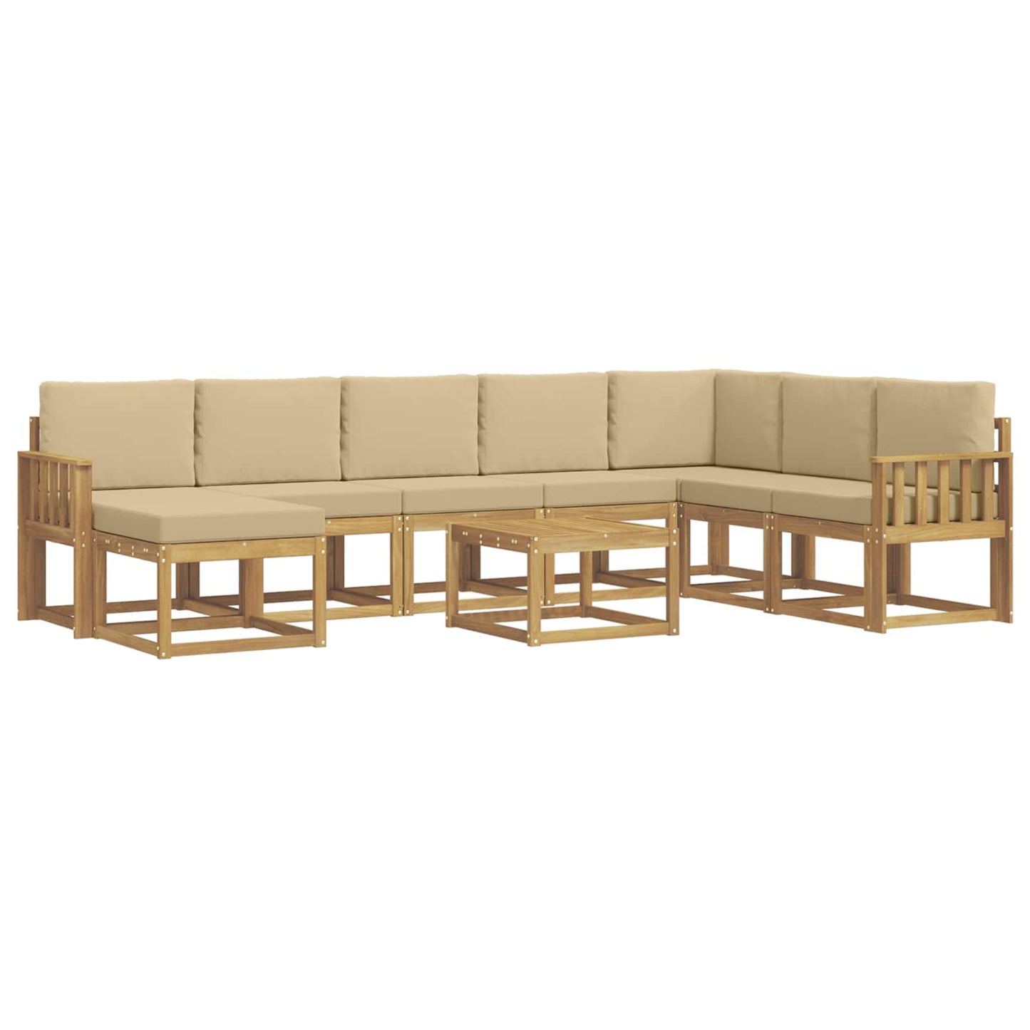 Udendørs sofagruppe 9 stk. Hvid og Beige