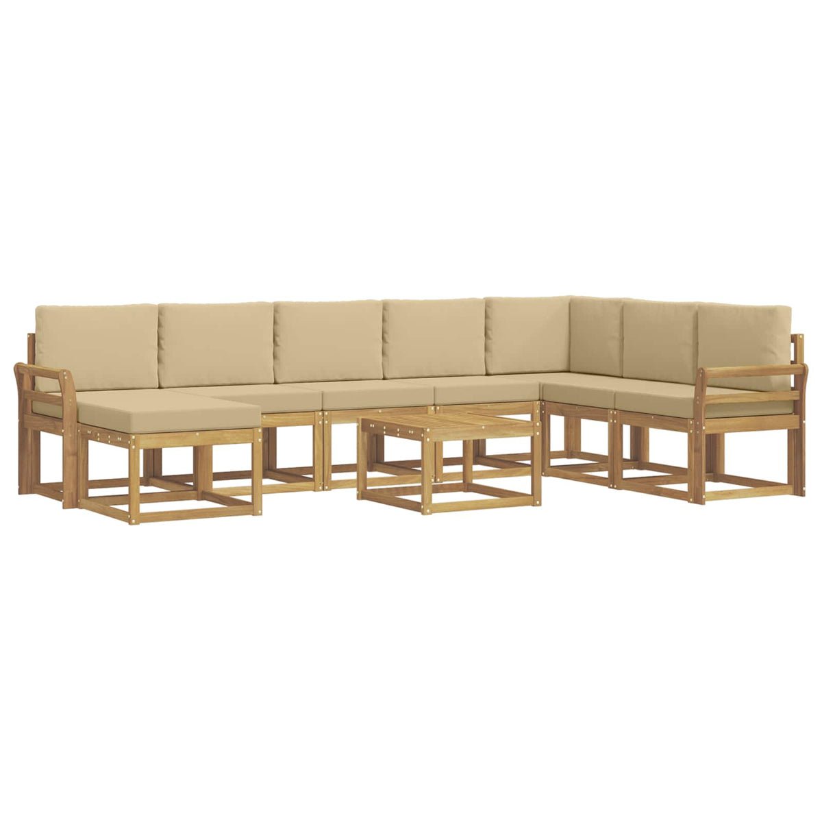 Udendørs sofagruppe 9 stk. Hvid og Beige