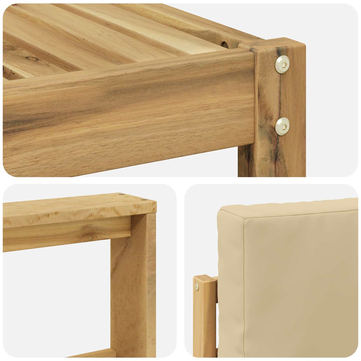 Udendørs sofagruppe 9 stk. Hvid og Beige