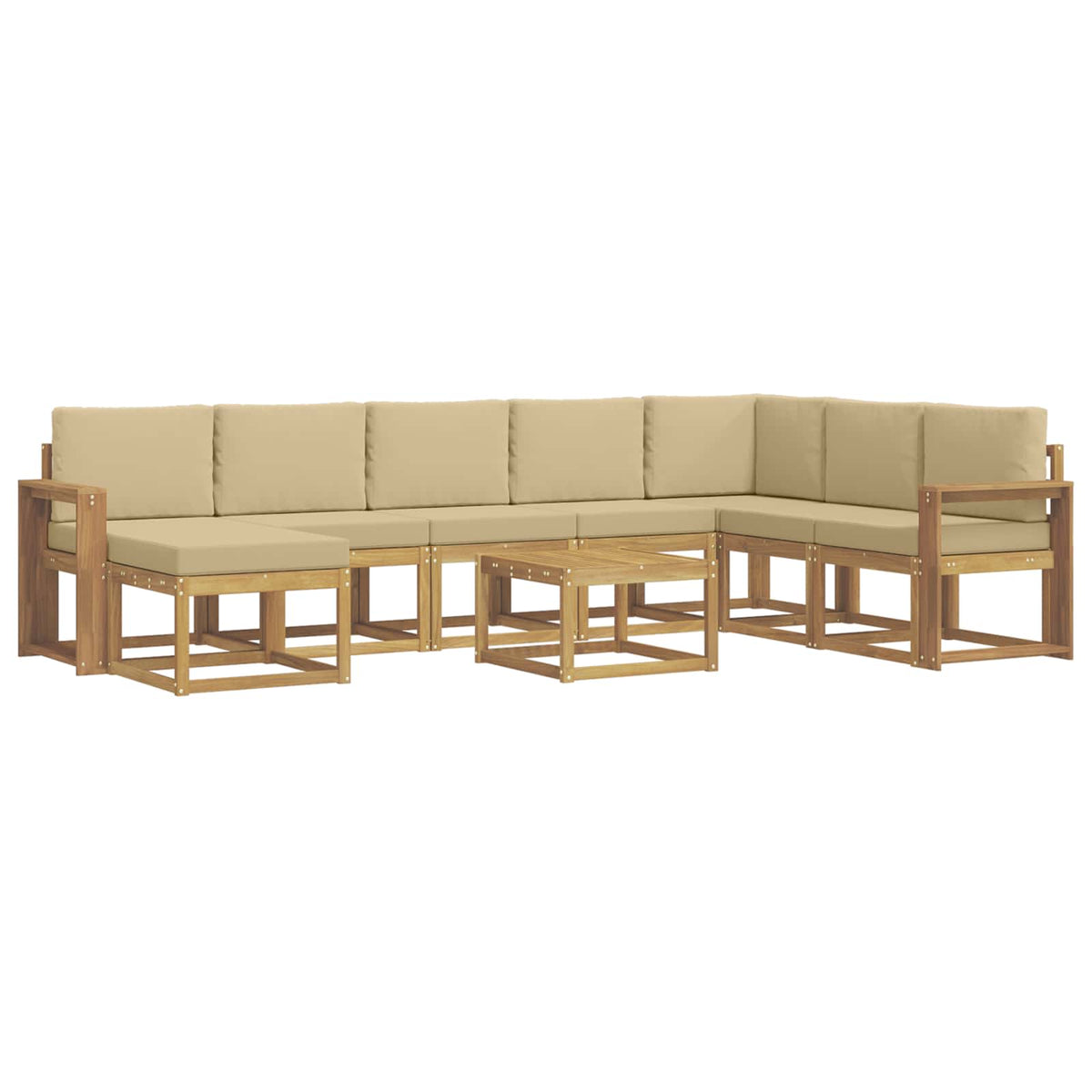 Udendørs sofagruppe 9 stk. Hvid og Beige