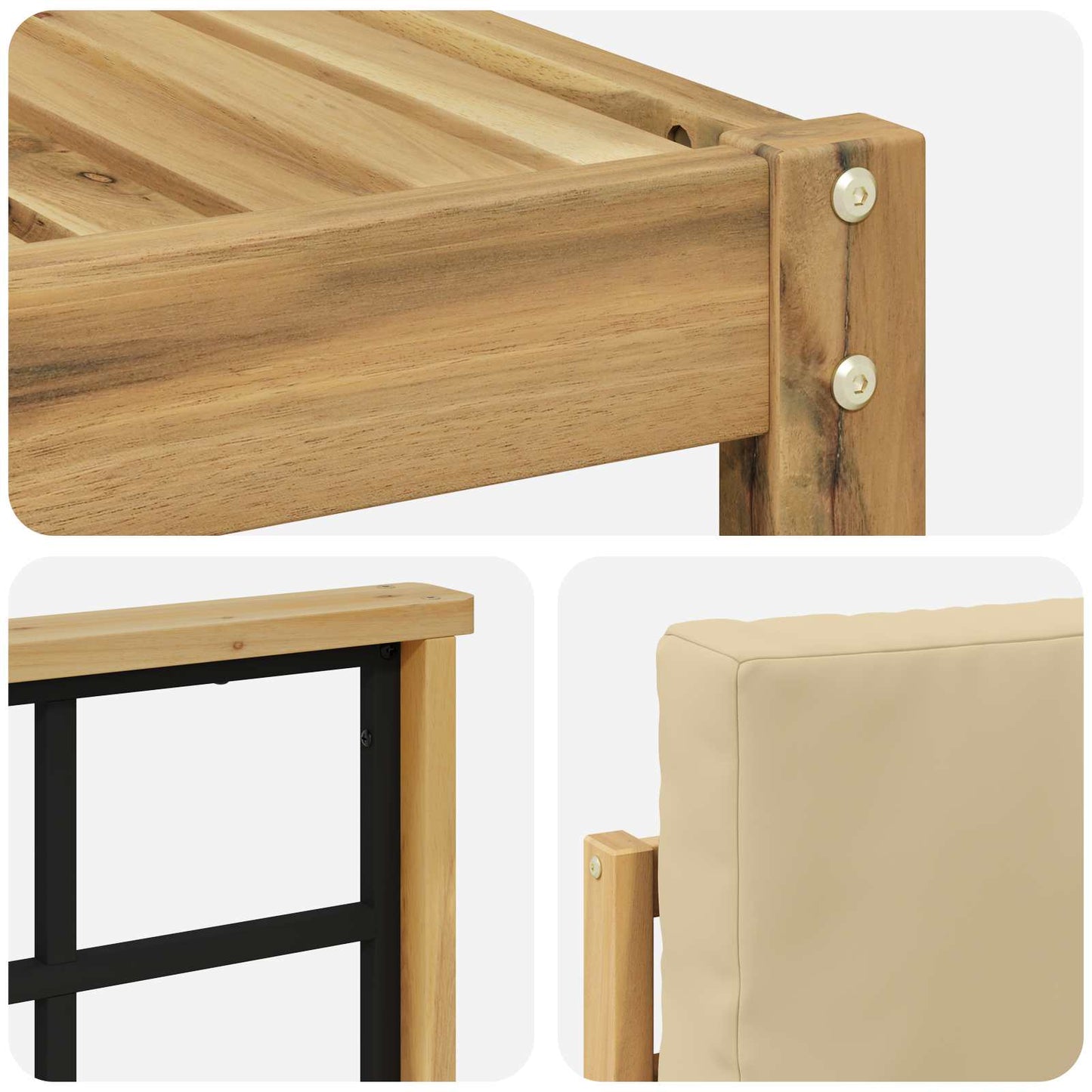 Udendørs sofagruppe 9 stk. Hvid og Beige