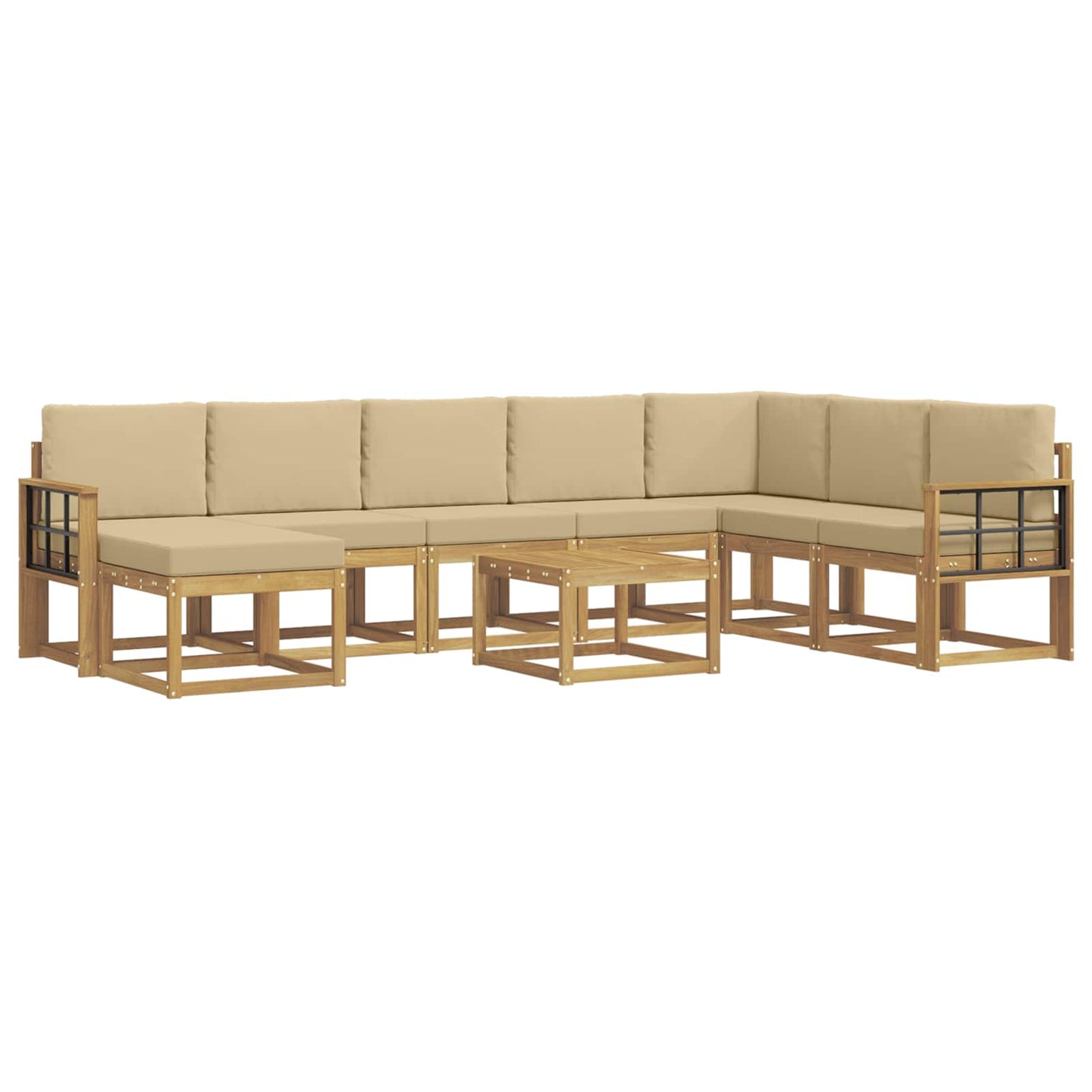 Udendørs sofagruppe 9 stk. Hvid og Beige