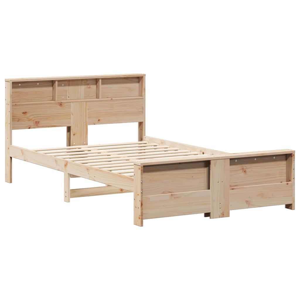 Sengestel med hylde Brun 120 x 200 cm Massivt fyrretræ