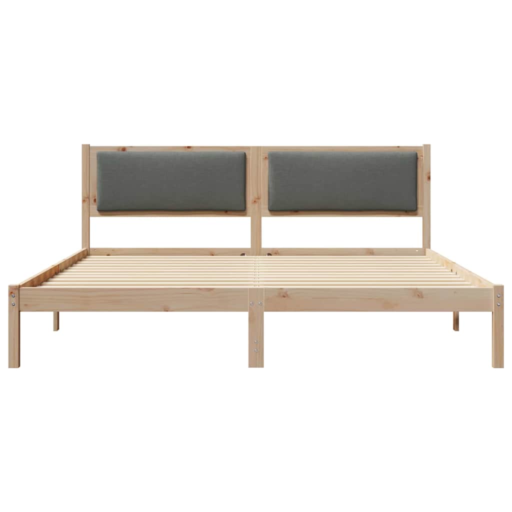 Sengestel med hovedgærde Mørkegrå 180 x 200 cm Massiv fyrretræ