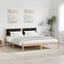 Sengestel med hovedgærde Sort 180 x 200 cm Massiv fyrretræ