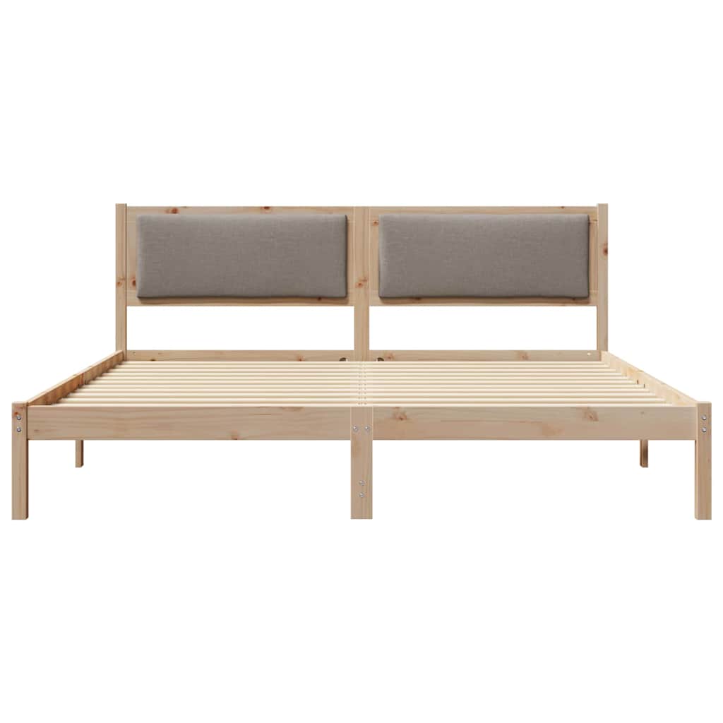 Sengestel med hovedgærde Gråbrun 180 x 200 cm Massiv fyrretræ