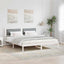 Sengestel med hovedgærde Lysegrå 180 x 200 cm Massiv fyrretræ