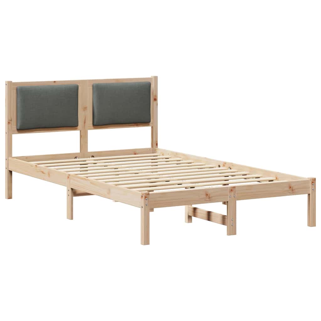 Sengestel med hovedgærde Mørkegrå 120 x 200 cm Massiv fyrretræ