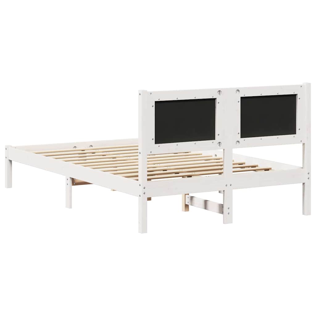 Sengestel med hovedgærde Lysegrå 120 x 200 cm Massiv fyrretræ