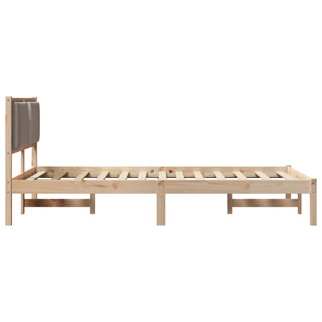 Sengestel med hovedgærde Gråbrun 120 x 190 cm Massiv fyrretræ