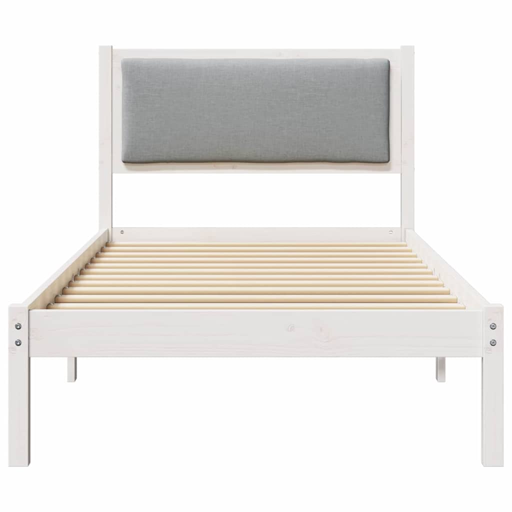 Sengestel med hovedgærde Lysegrå 100 x 200 cm Massiv fyrretræ