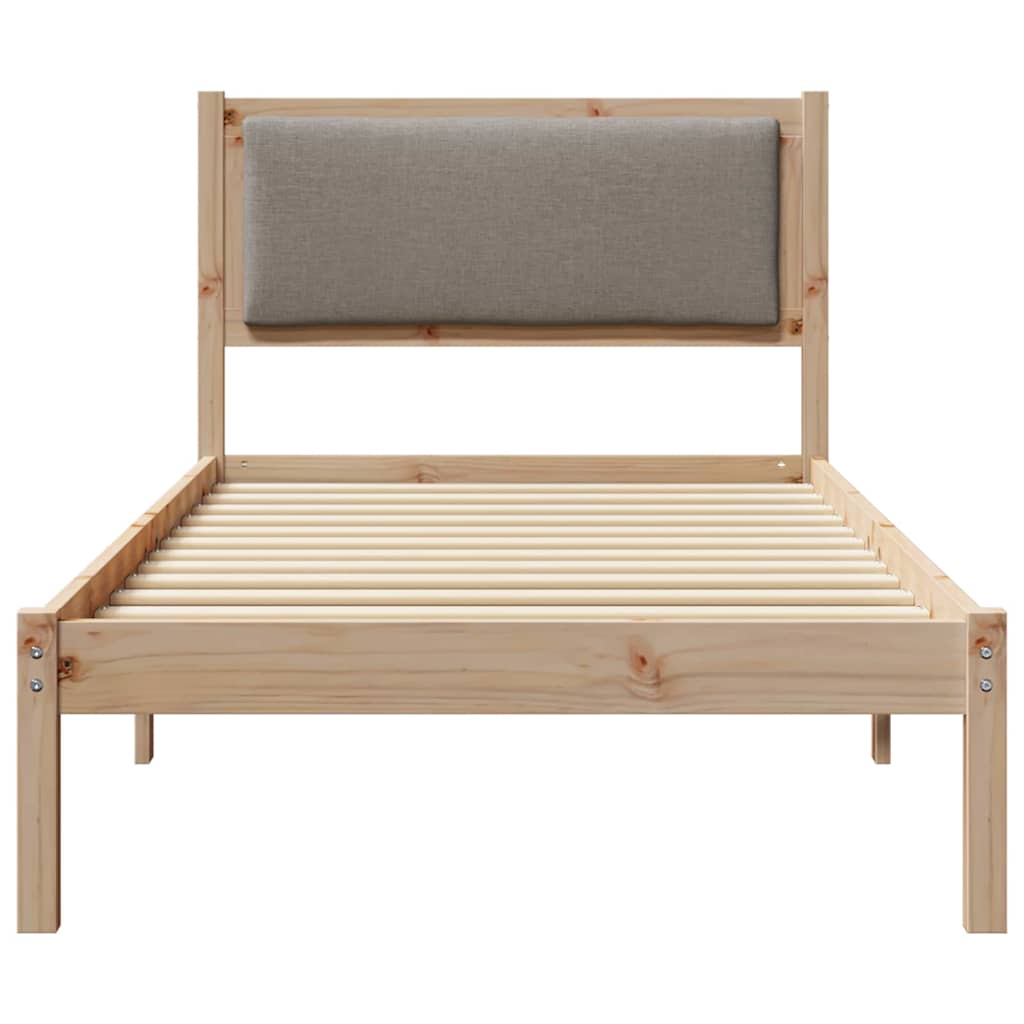 Sengestel med hovedgærde Gråbrun 90 x 200 cm Massiv fyrretræ