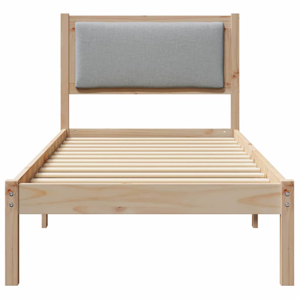 Sengestel med hovedgærde Lysegrå 80 x 200 cm Massiv fyrretræ