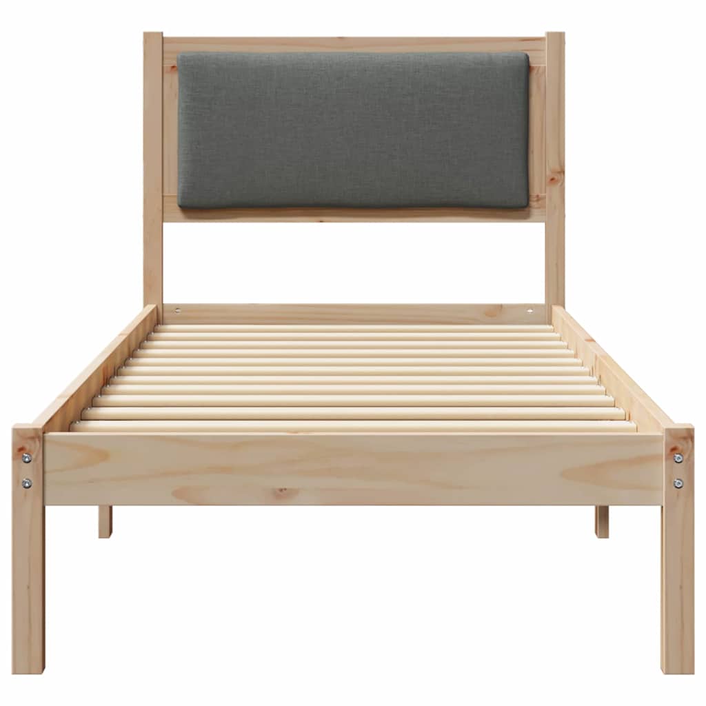 Sengestel med hovedgærde Mørkegrå 80 x 200 cm Massiv fyrretræ