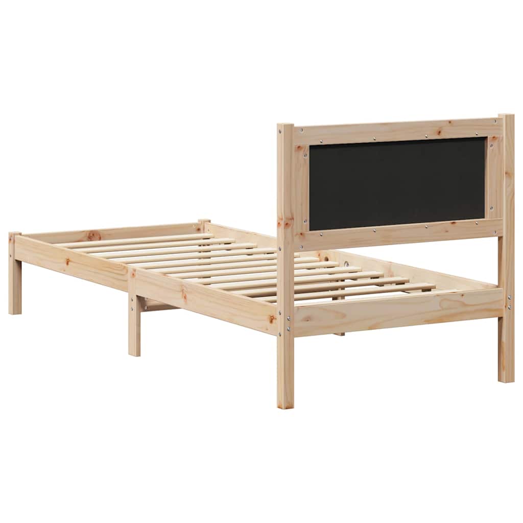 Sengestel med hovedgærde Gråbrun 80 x 200 cm Massiv fyrretræ
