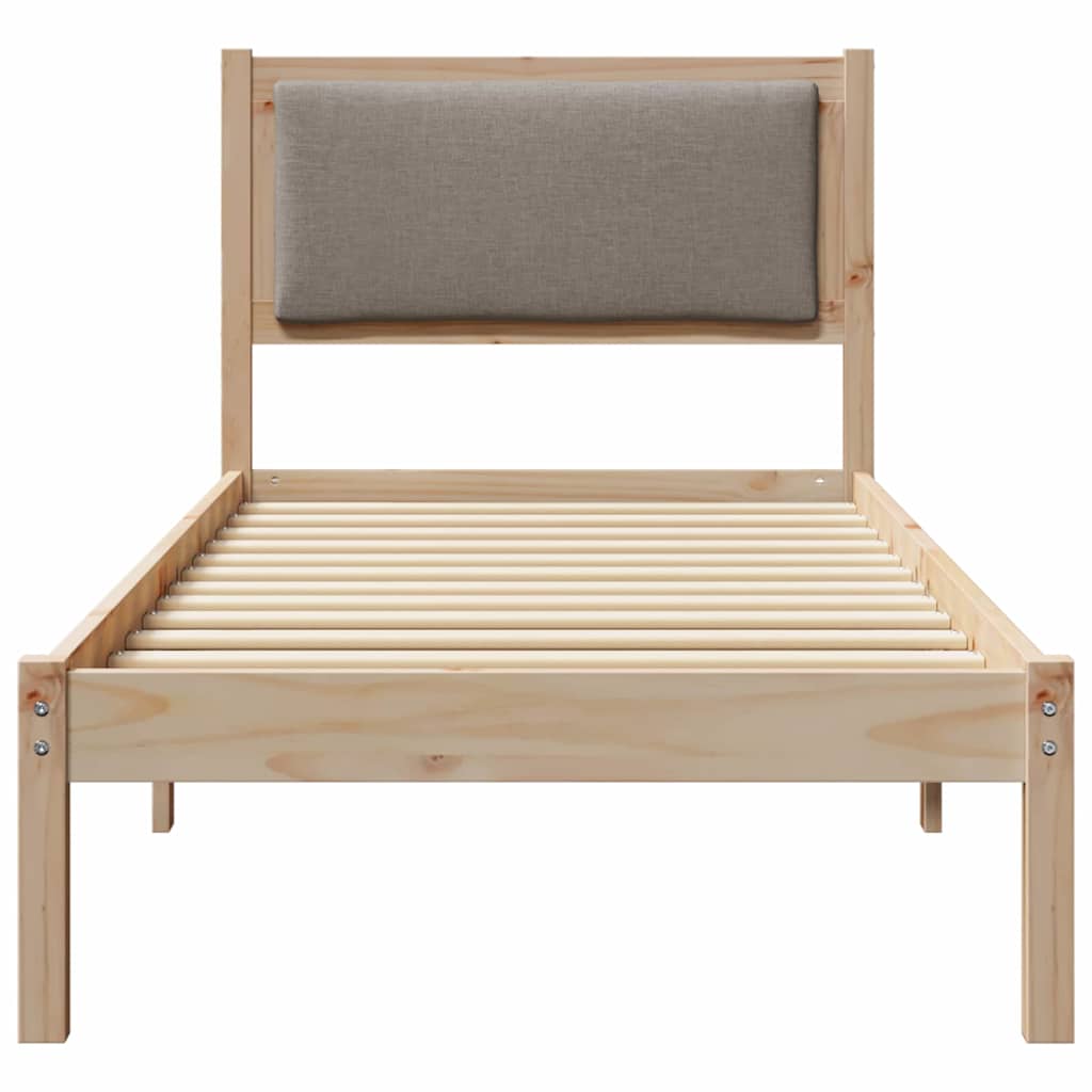 Sengestel med hovedgærde Gråbrun 80 x 200 cm Massiv fyrretræ