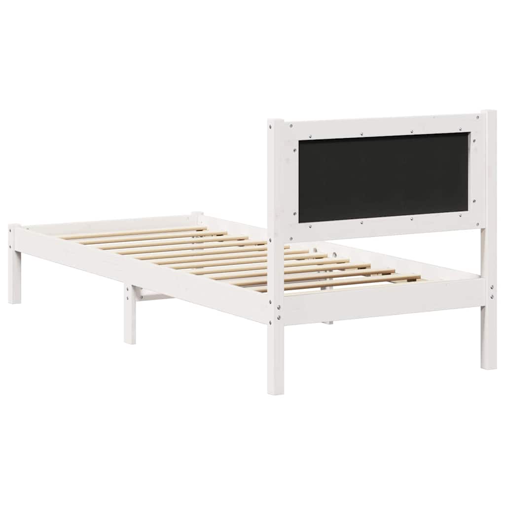 Sengestel med hovedgærde Lysegrå 80 x 200 cm Massiv fyrretræ