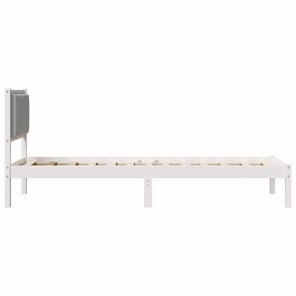 Sengestel med hovedgærde Lysegrå 80 x 200 cm Massiv fyrretræ