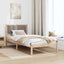 Sengestel med hovedgærde Gråbrun 90 x 190 cm Massiv fyrretræ
