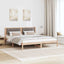 Sengestel med hovedgærde Gråbrun 160 x 200 cm Massiv fyrretræ