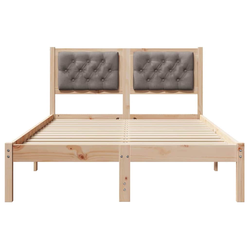Sengestel med hovedgærde Gråbrun 120 x 200 cm Massiv fyrretræ