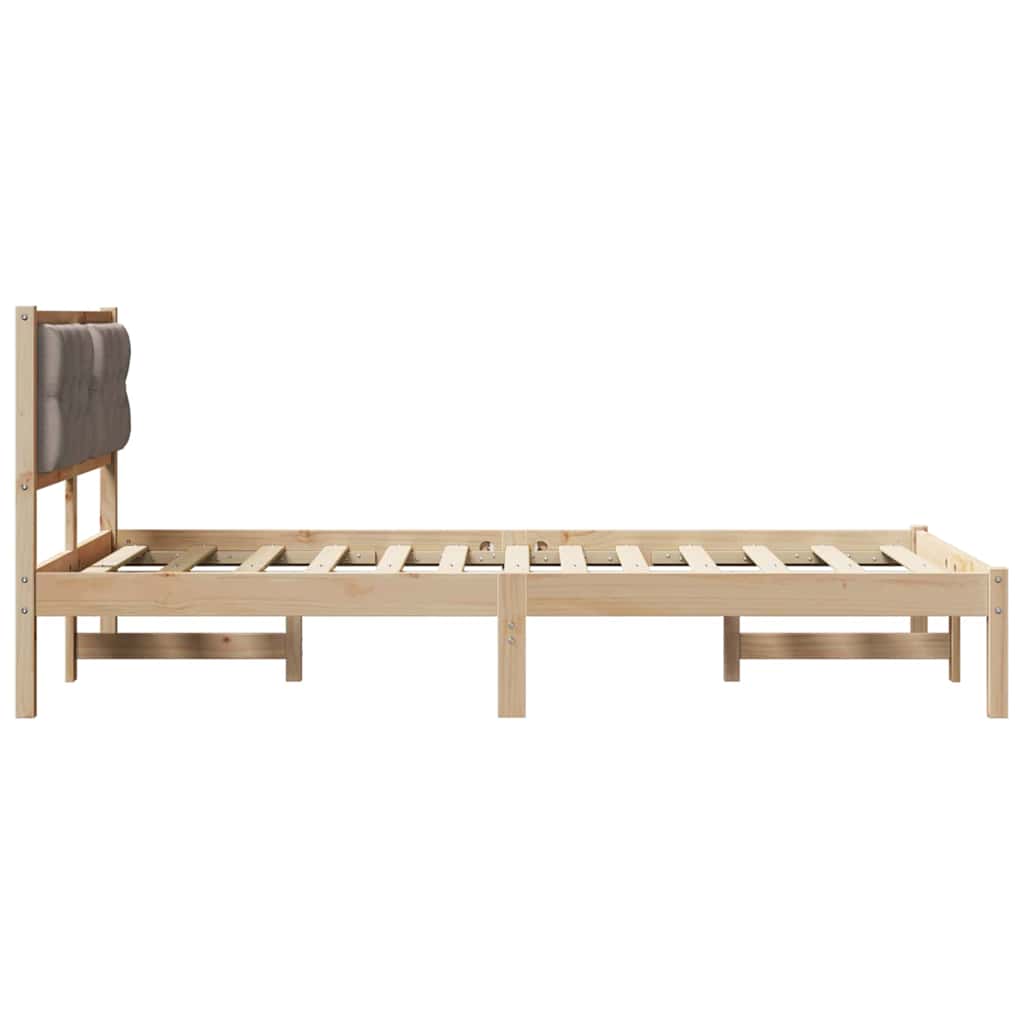 Sengestel med hovedgærde Gråbrun 120 x 200 cm Massiv fyrretræ