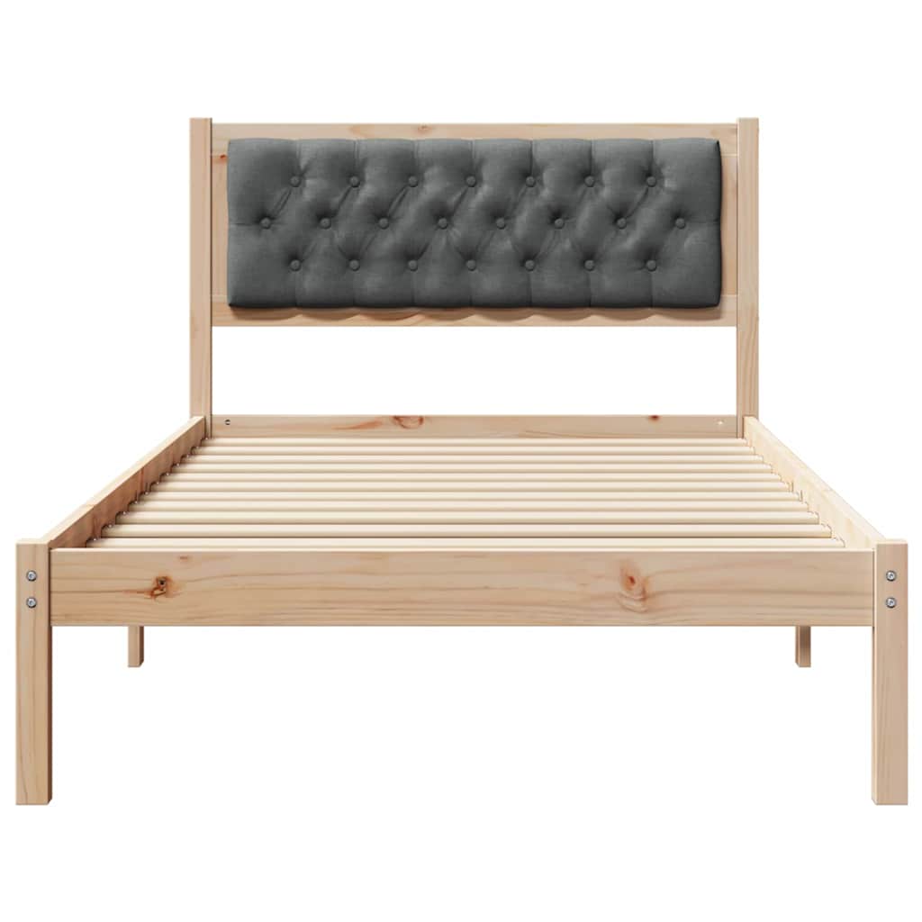 Sengestel med hovedgærde Mørkegrå 100 x 200 cm Massiv fyrretræ