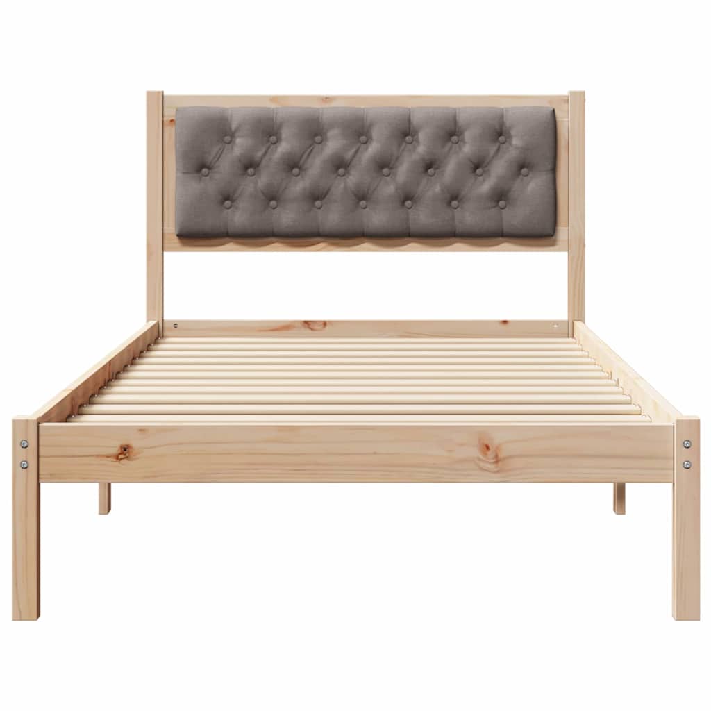 Sengestel med hovedgærde Gråbrun 100 x 200 cm Massiv fyrretræ