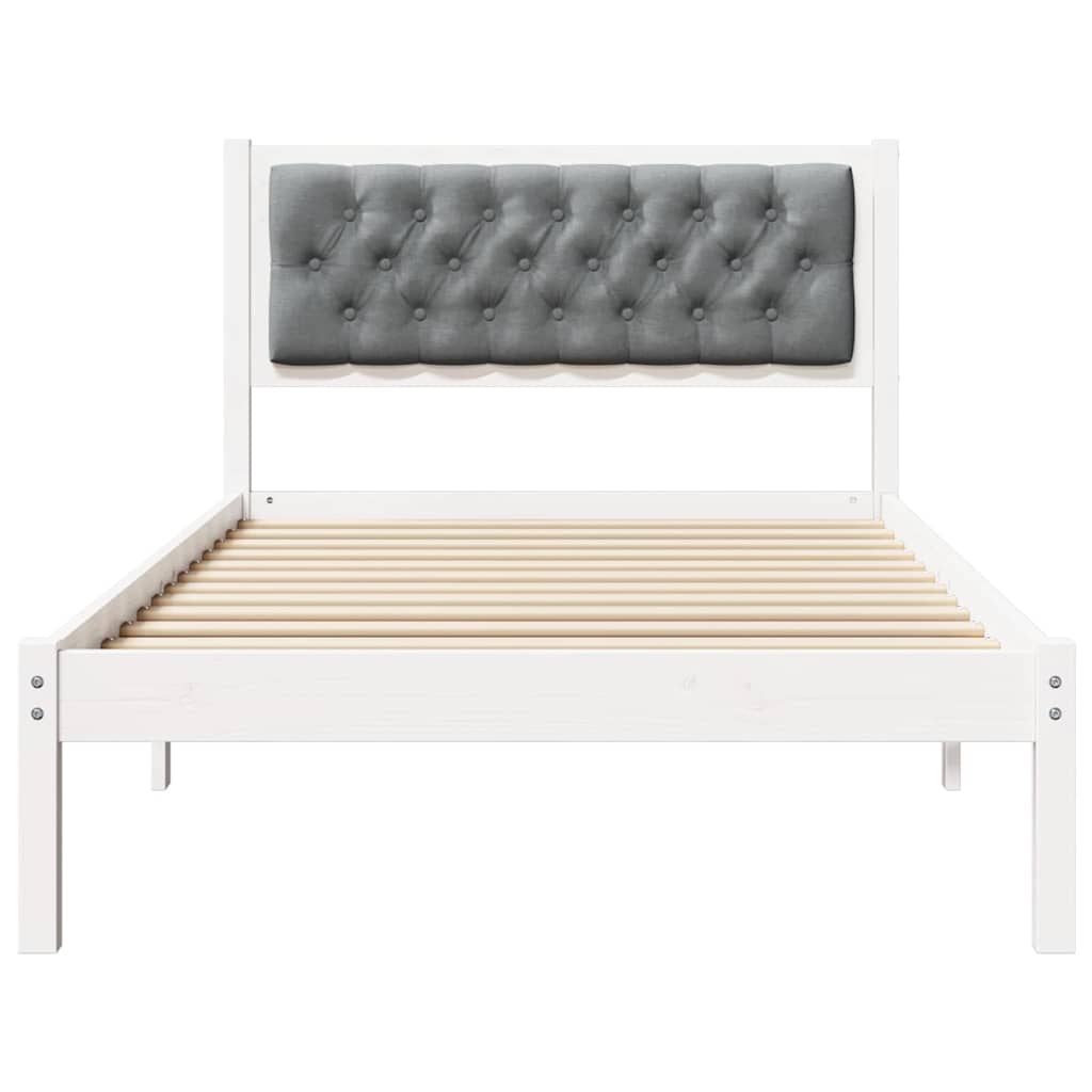 Sengestel med hovedgærde Lysegrå 100 x 200 cm Massiv fyrretræ