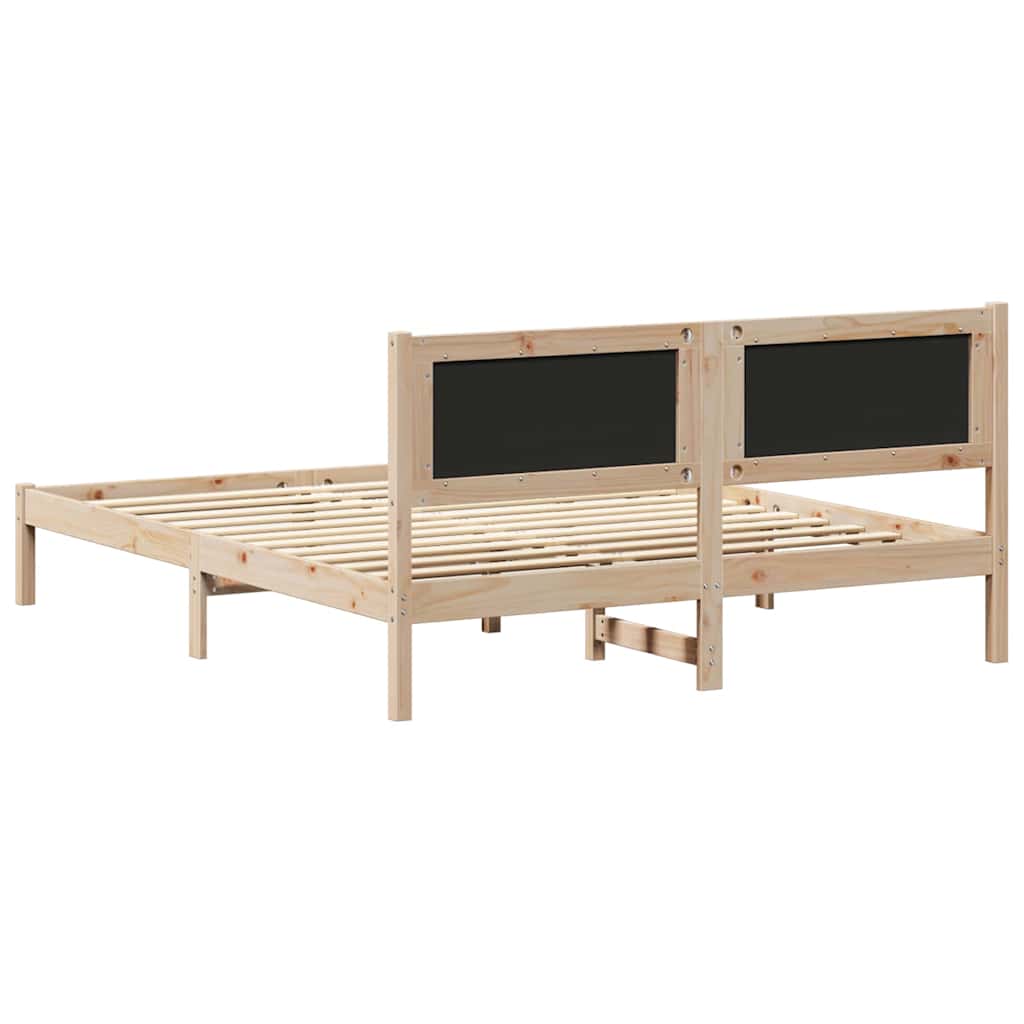 Sengestel med Polstret Hovedgavl Mørkegrå 160 x 200 cm
