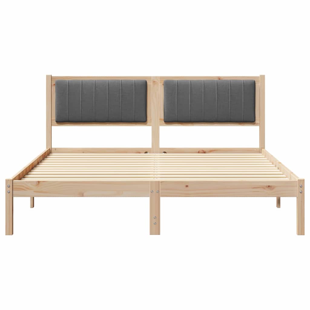 Sengestel med Polstret Hovedgavl Mørkegrå 160 x 200 cm