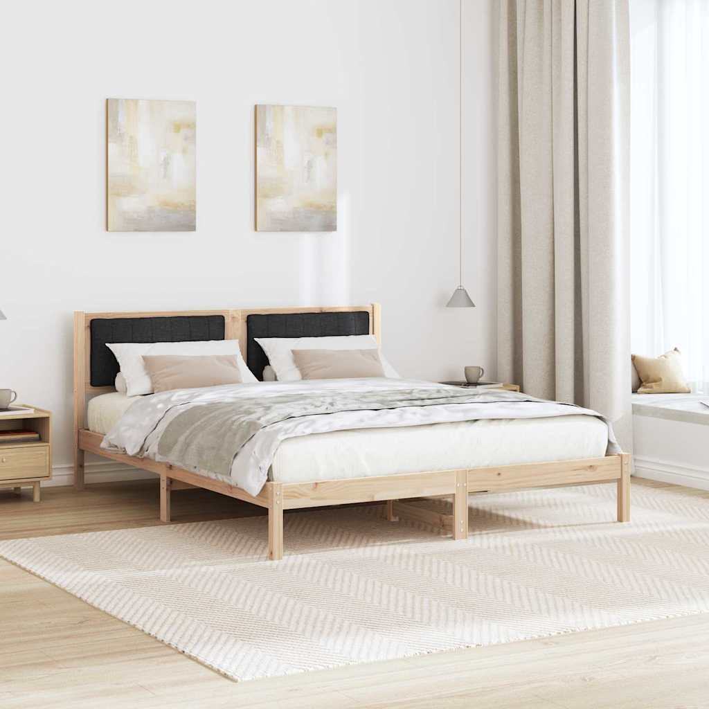 Sengestel med Polstret Hovedgavl Sort 160 x 200 cm