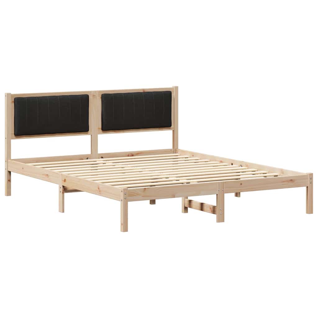 Sengestel med Polstret Hovedgavl Sort 160 x 200 cm